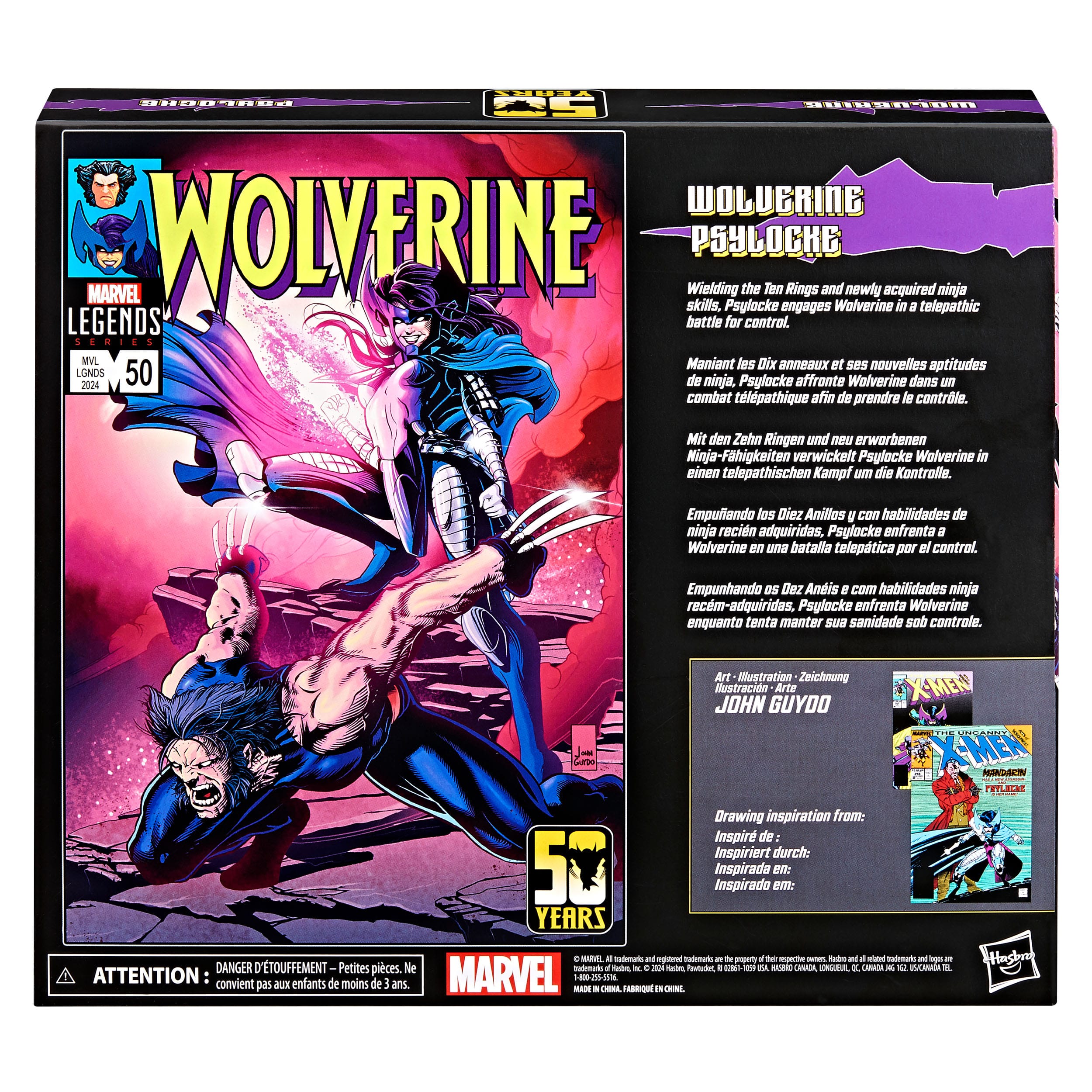Wolverine 50th Anniversary Marvel Legends Actionfiguren 2er-Pack Wolverine & Psylocke 15 cm HASF9040 5010996202123