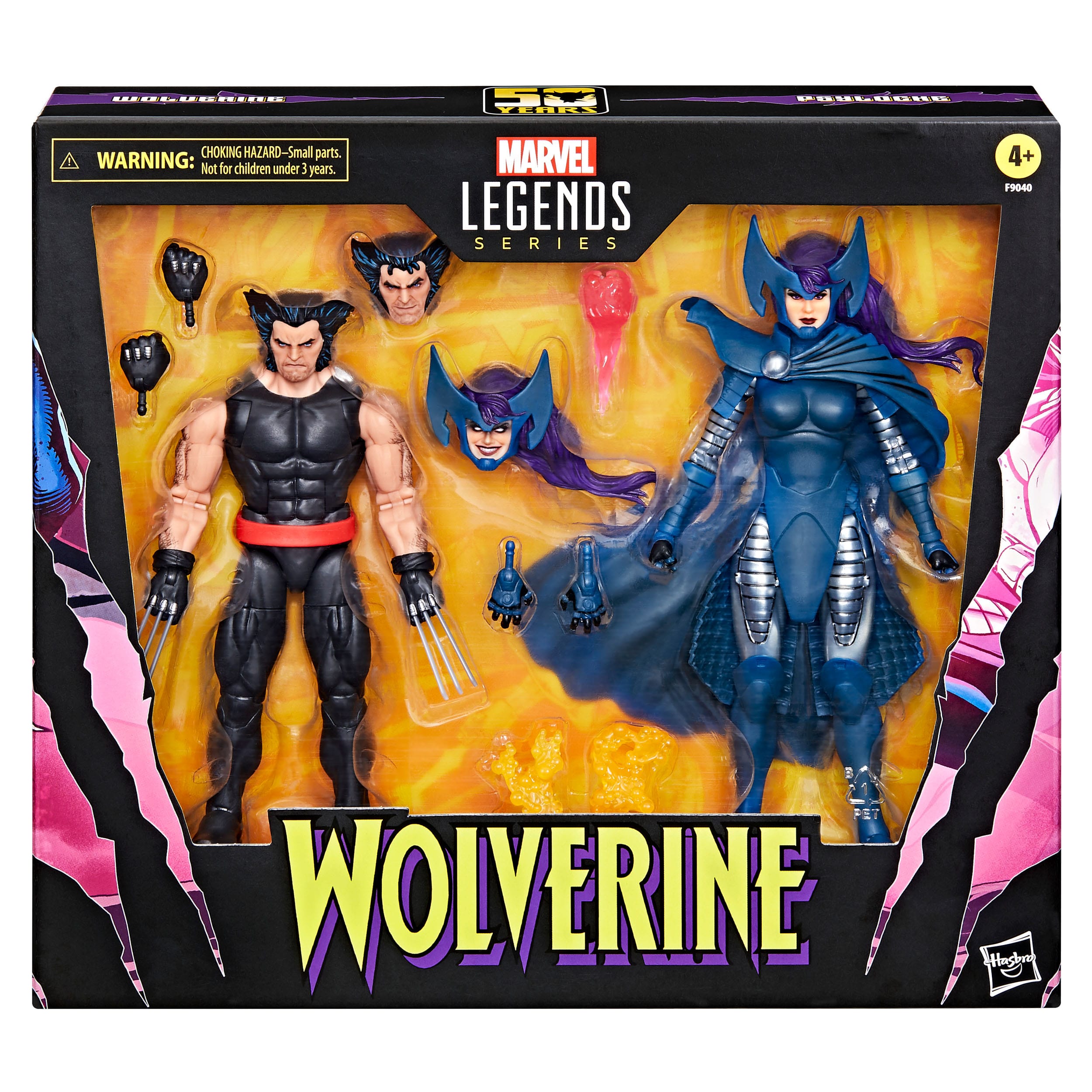 Wolverine 50th Anniversary Marvel Legends Actionfiguren 2er-Pack Wolverine & Psylocke 15 cm HASF9040 5010996202123