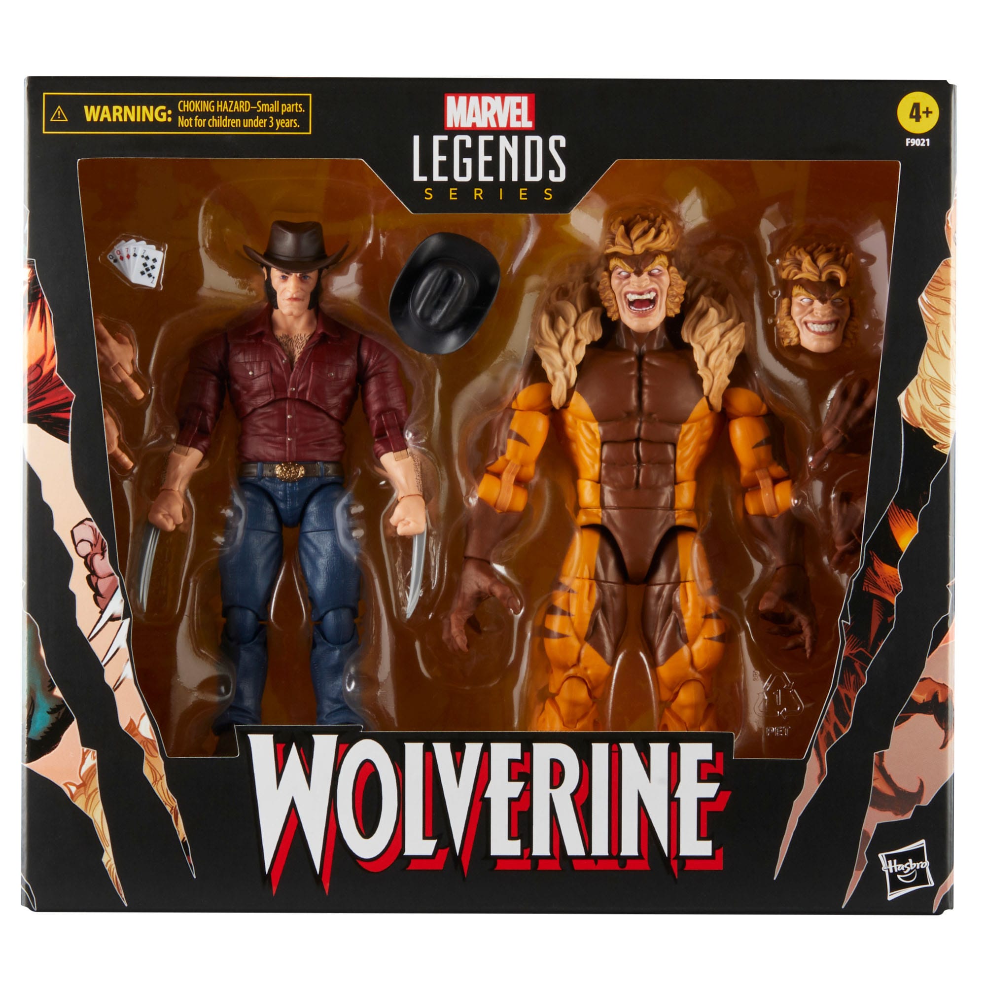 Wolverine 50th Anniversary Marvel Legends Actionfiguren 2er-Pack Marvel's Logan & Sabretooth 15 cm HASF9021 5010996202086