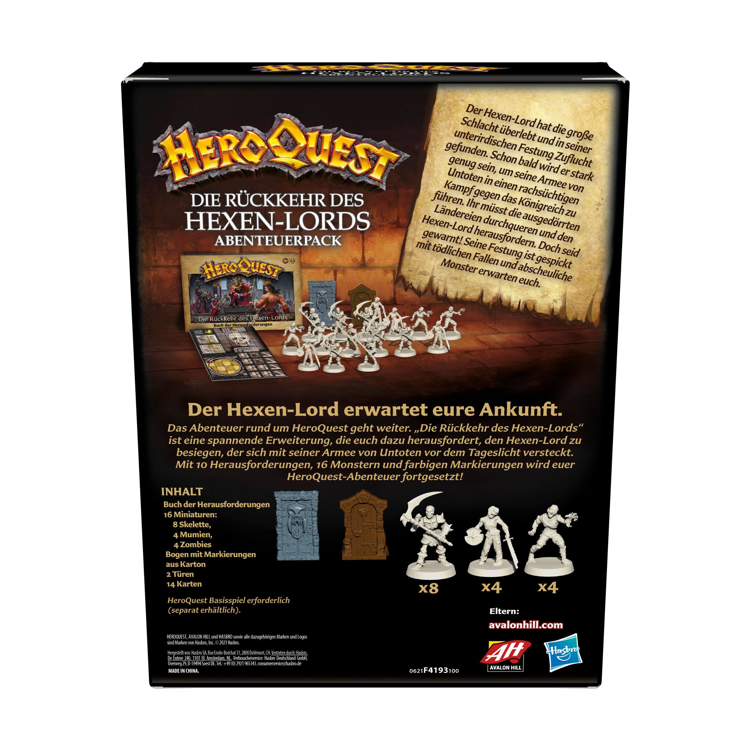 HeroQuest Brettspiel-Erweiterung Die Rückkehr des Hexen-Lords Abenteuerpack deutsch F4193100 5010993938827